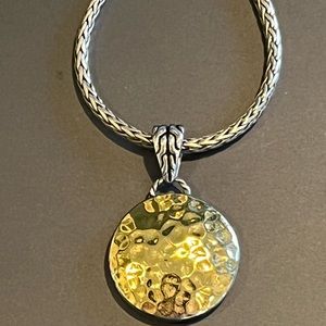 John Hardy Palu 16-18” necklace with reversible silver & 18K gold pendant